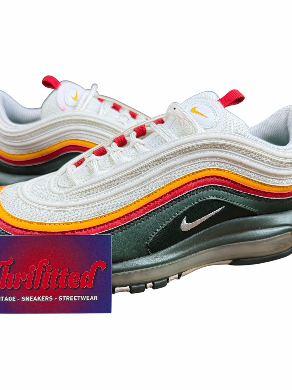 Nike Air Max 97 SE White Evergreen Ratatouille Size 9 CK0224-100 Men’s Shoes OG